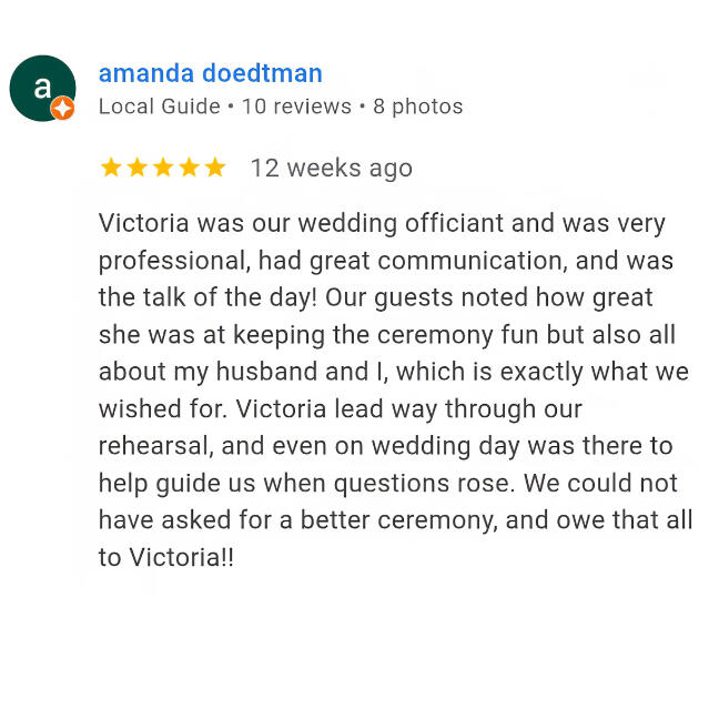 Victoria's Small Wedding Review Marry Me In Indy Reviews